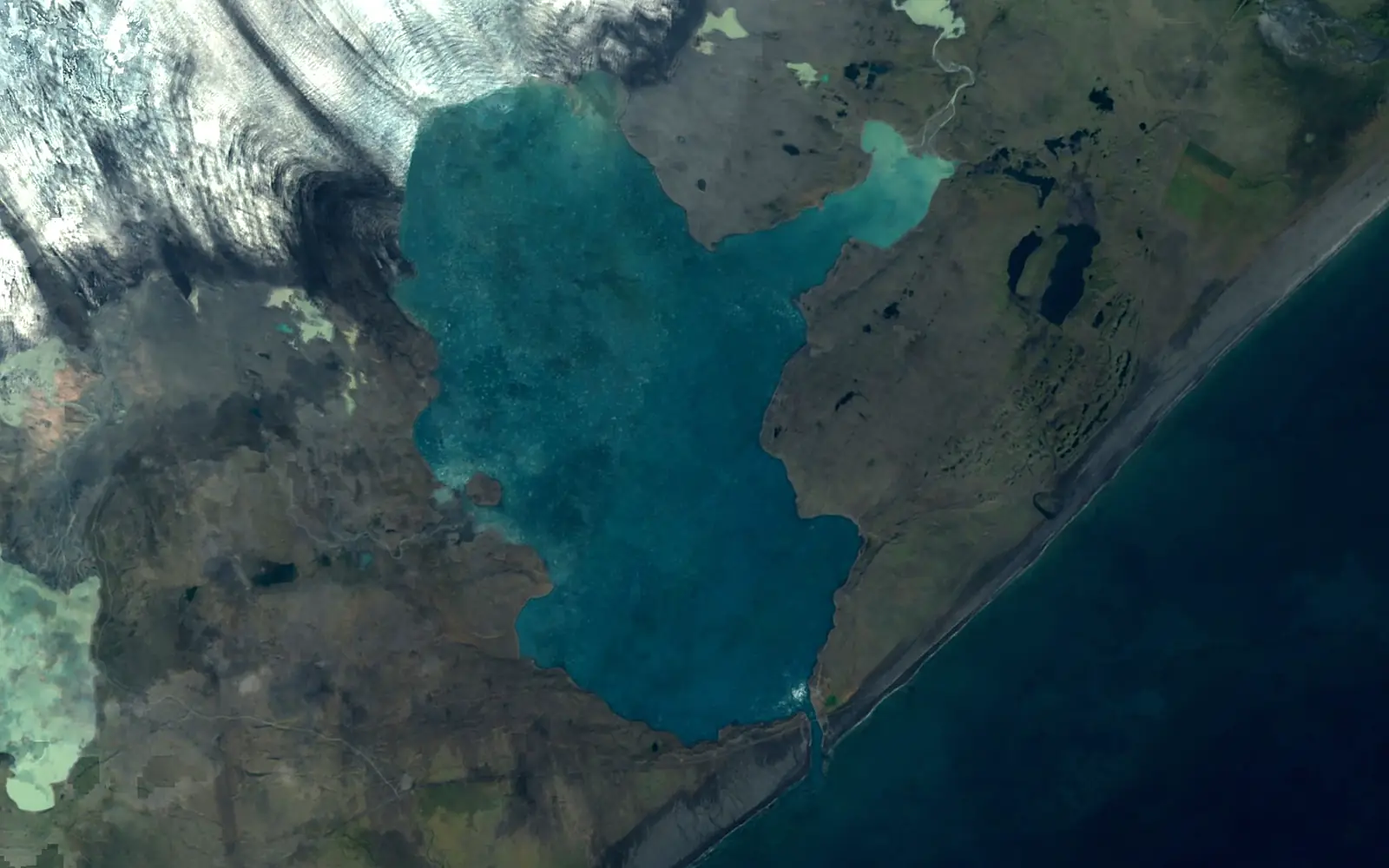 Jökulsárlón seen from space (Sentinel-2)