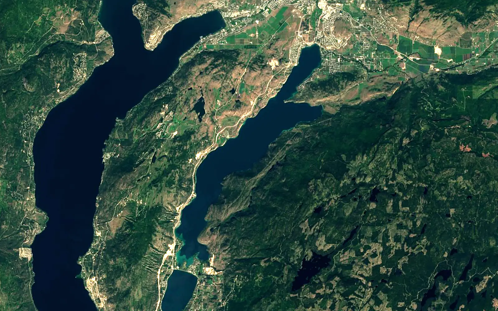Kalamalka Lake seen from space (Sentinel-2)