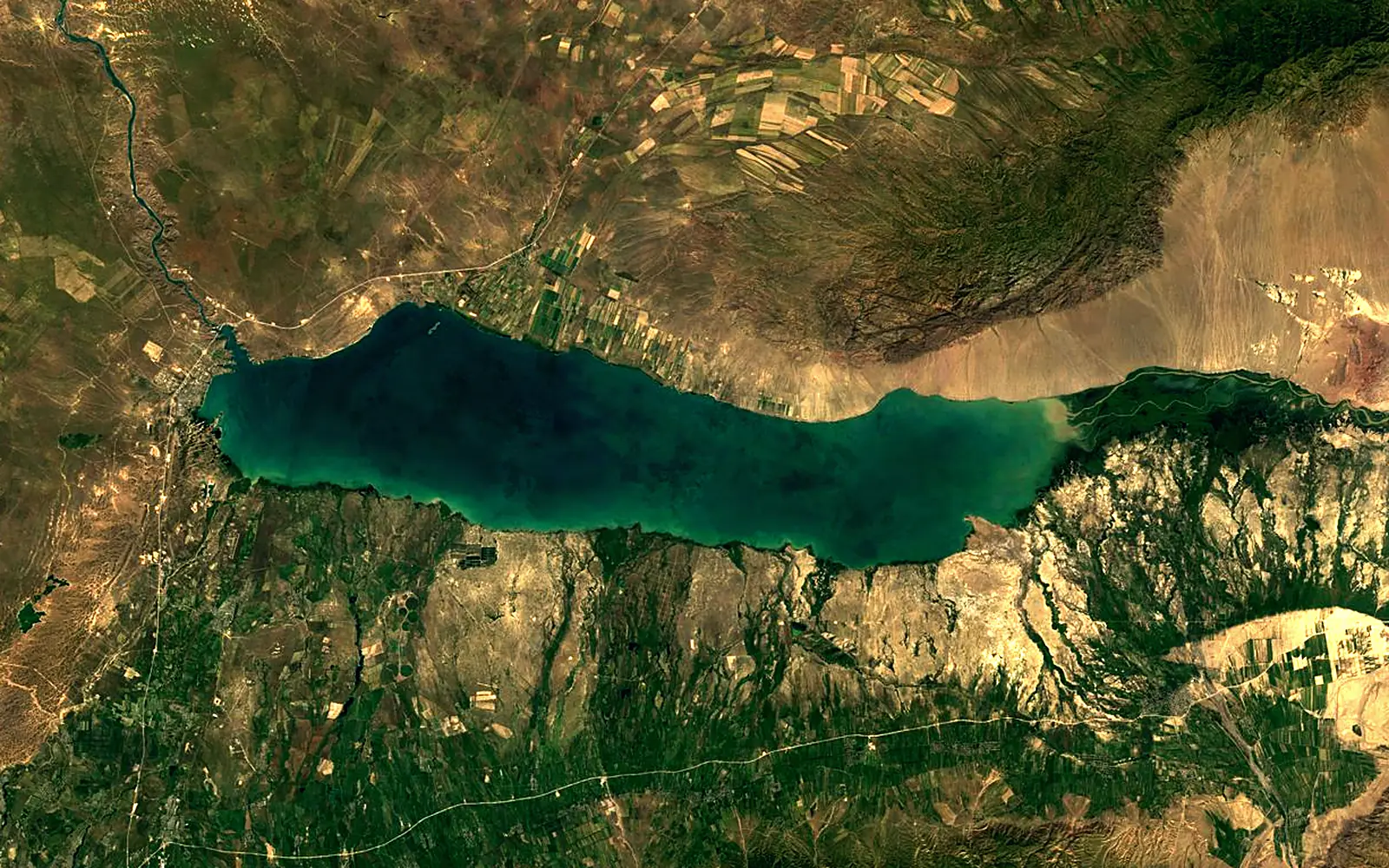 Kapchagay Reservoir seen from space (Sentinel-2)