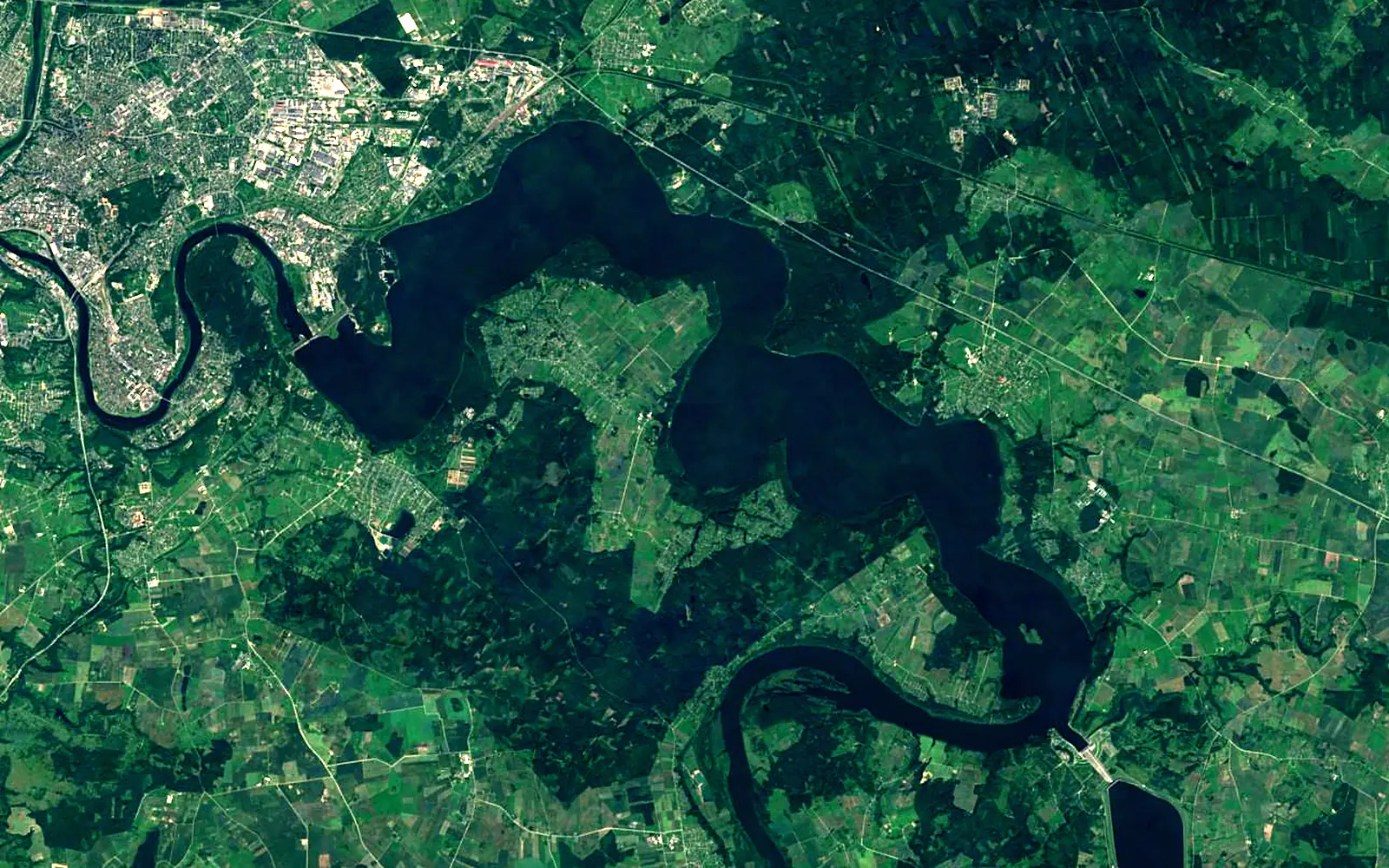 Kaunas Reservoir seen from space (Sentinel-2)