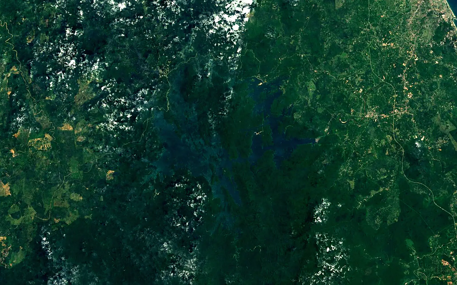 Kenyir Lake seen from space (Sentinel-2)