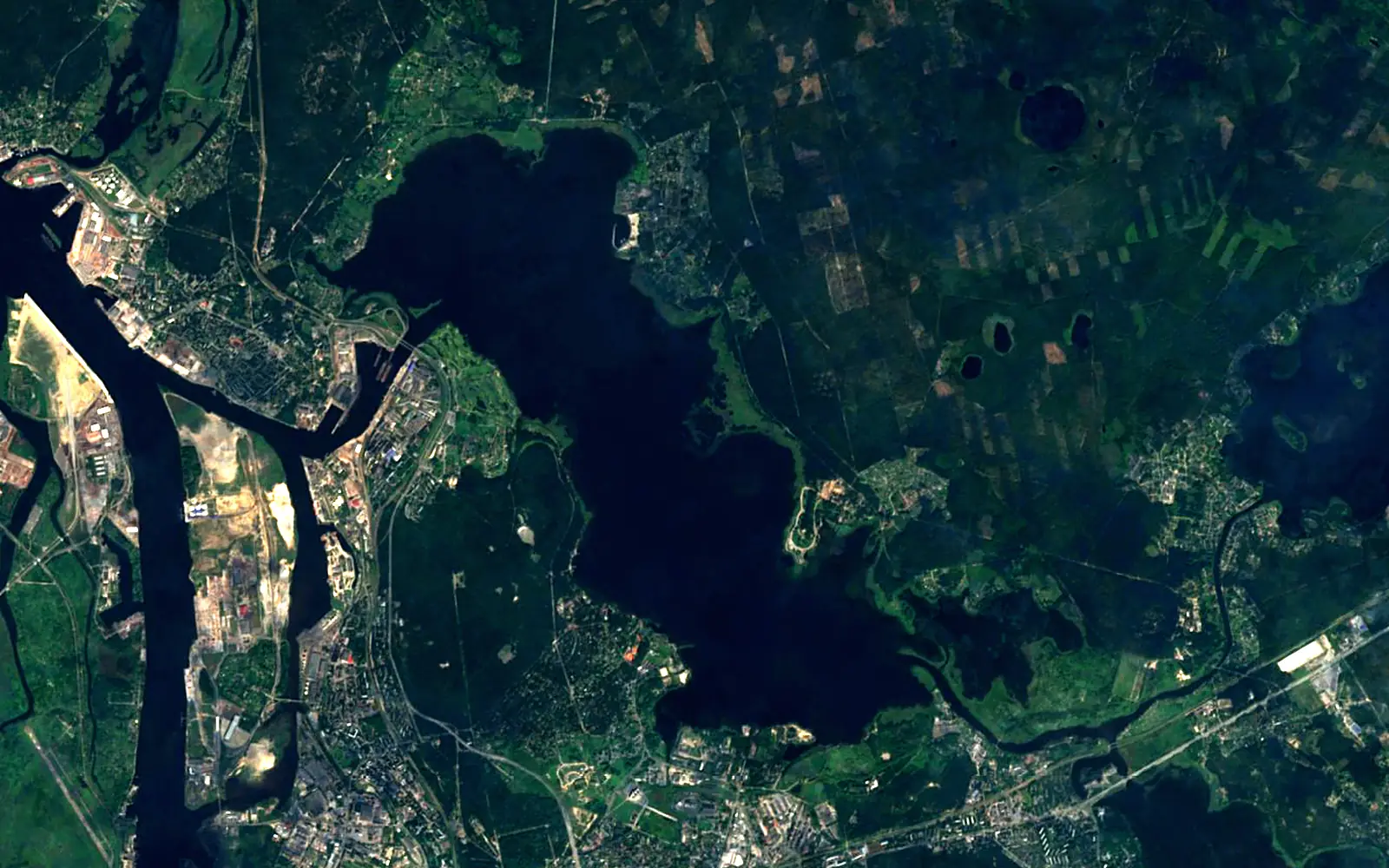 Ķīšezers seen from space (Sentinel-2)