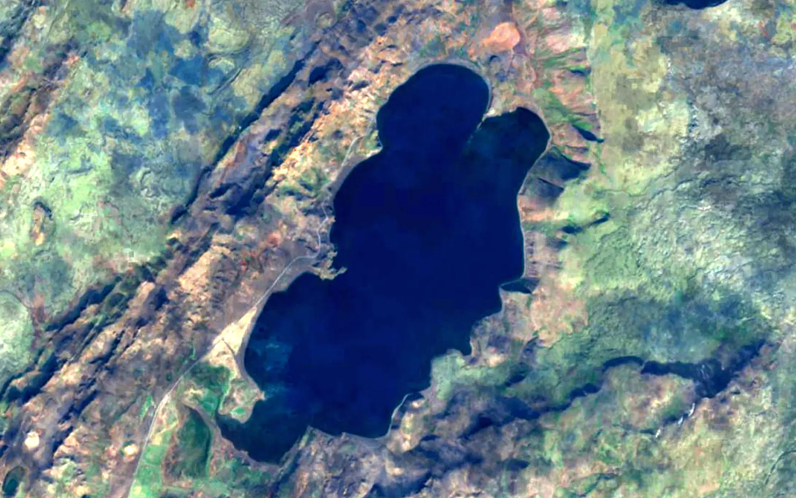 Kleifarvatn seen from space (Sentinel-2)