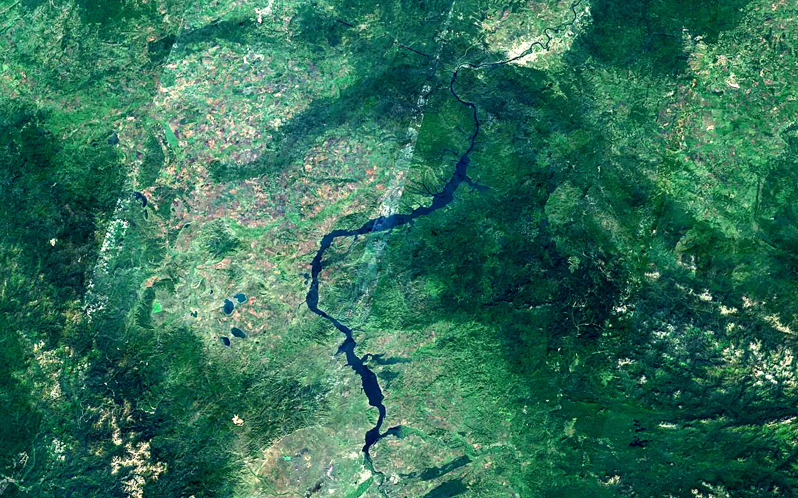 Krasnoyarsk Reservoir seen from space (Sentinel-2)