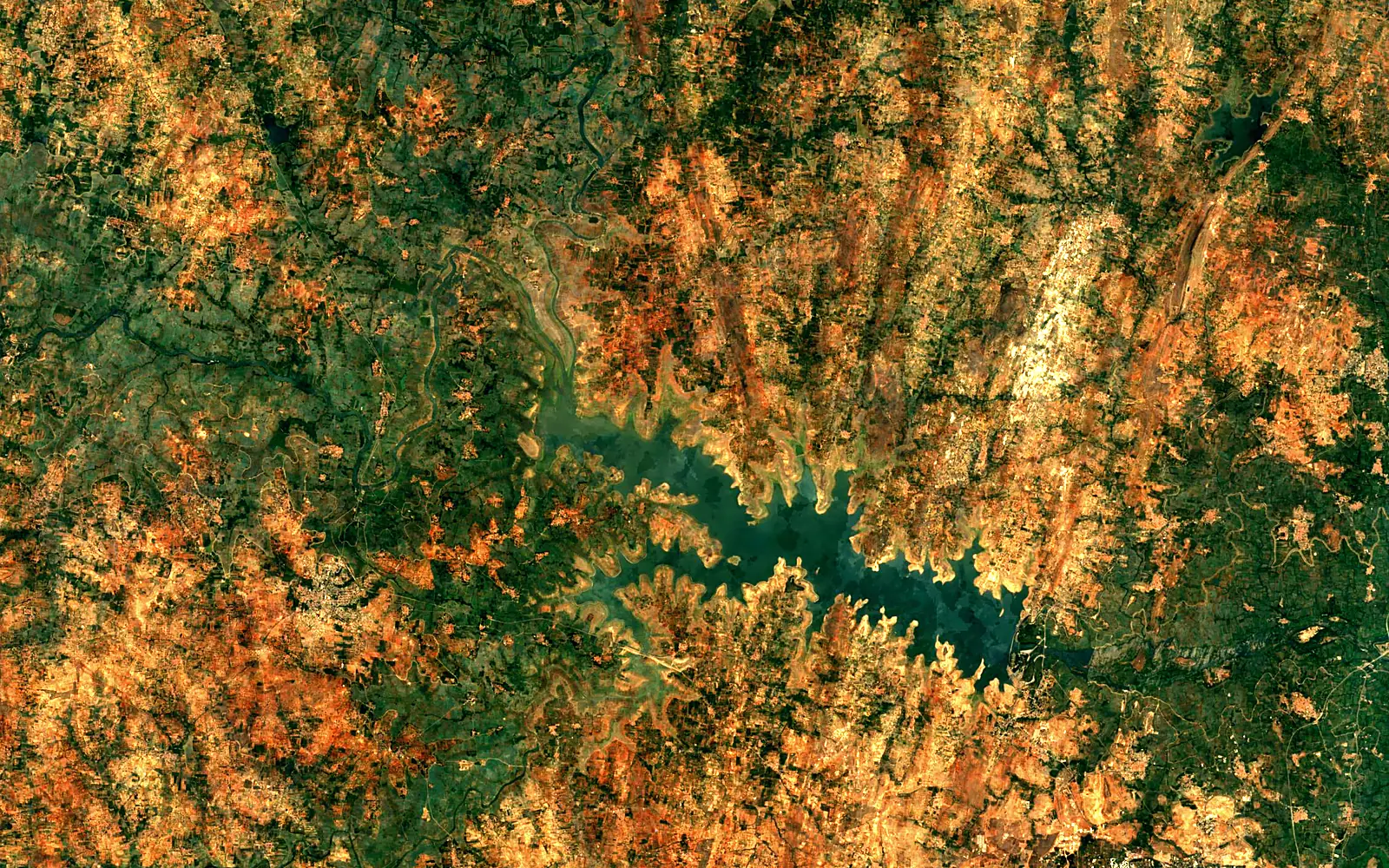 Krishna Raja Sagara seen from space (Sentinel-2)