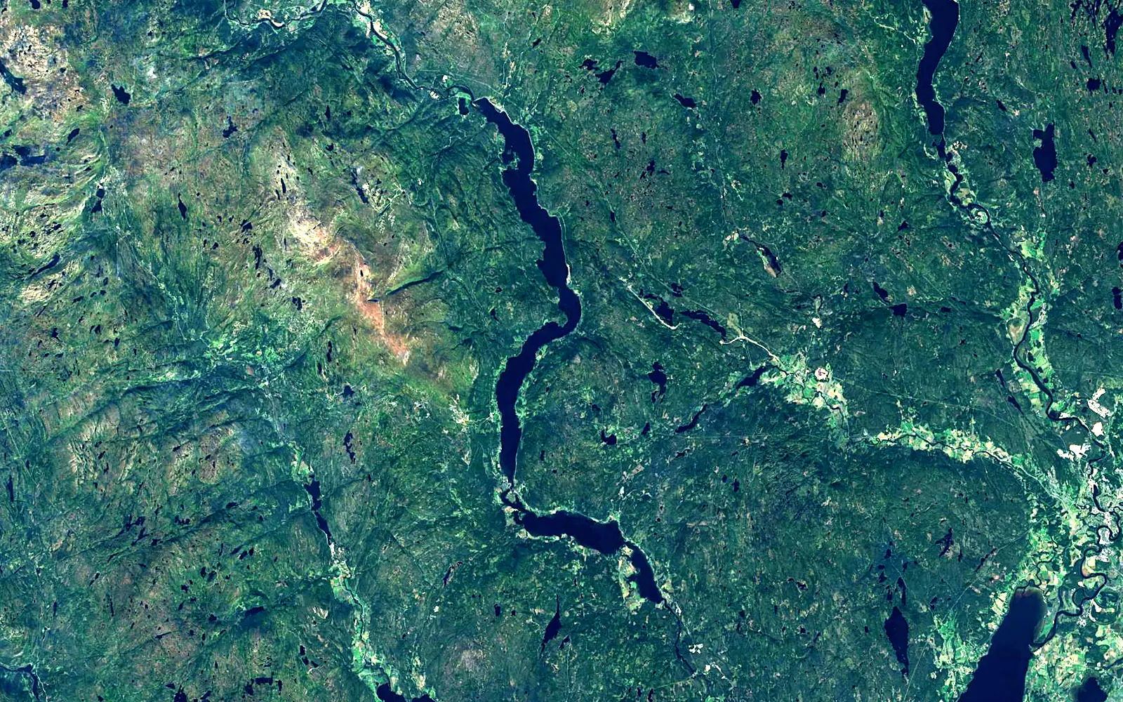 Krøderen seen from space (Sentinel-2)
