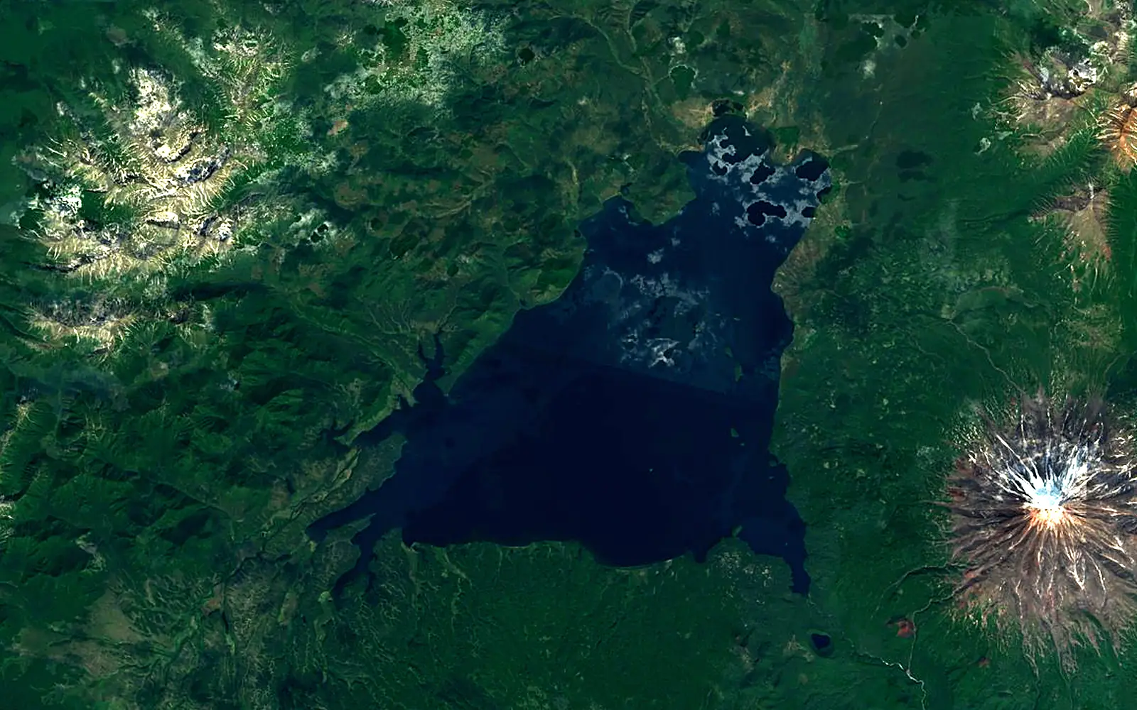 Kronotskoye Lake seen from space (Sentinel-2)