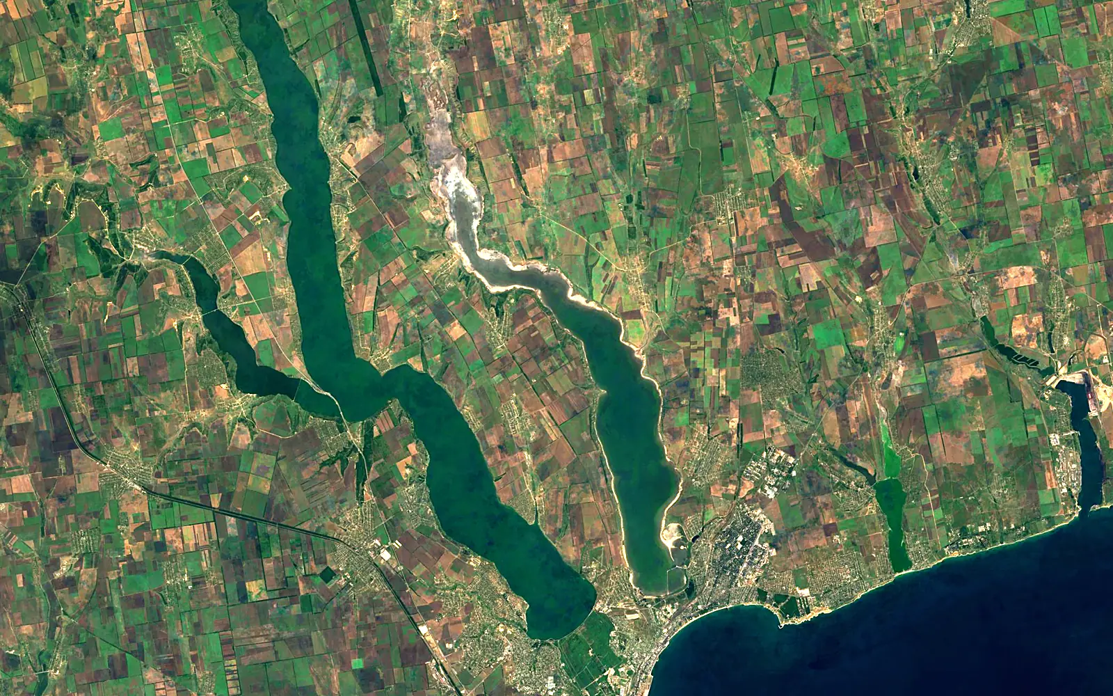 Kuialnyk Liman seen from space (Sentinel-2)