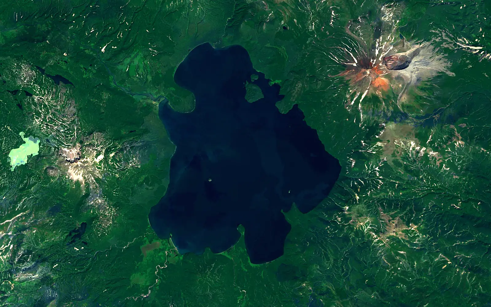 Kurile Lake seen from space (Sentinel-2)