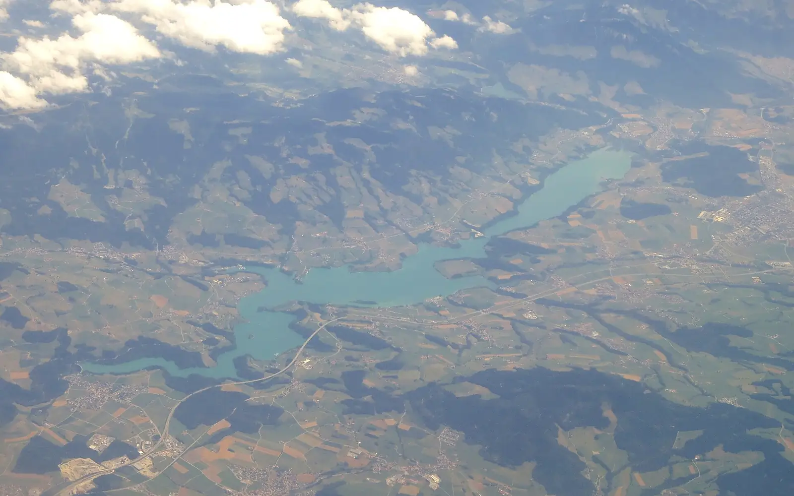 Aerial view, Lac de la Gruyère