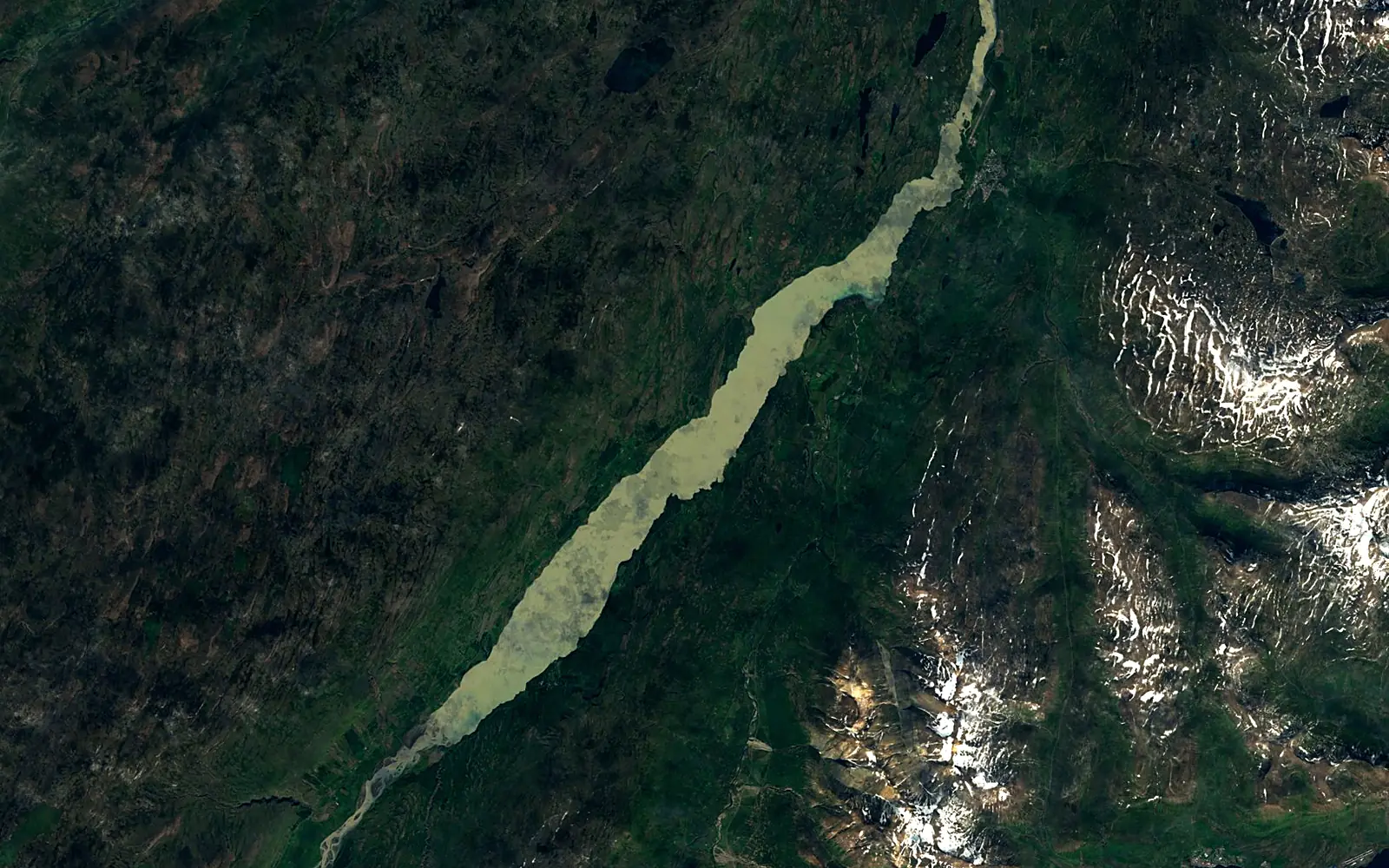 Lagarfljót seen from space (Sentinel-2)