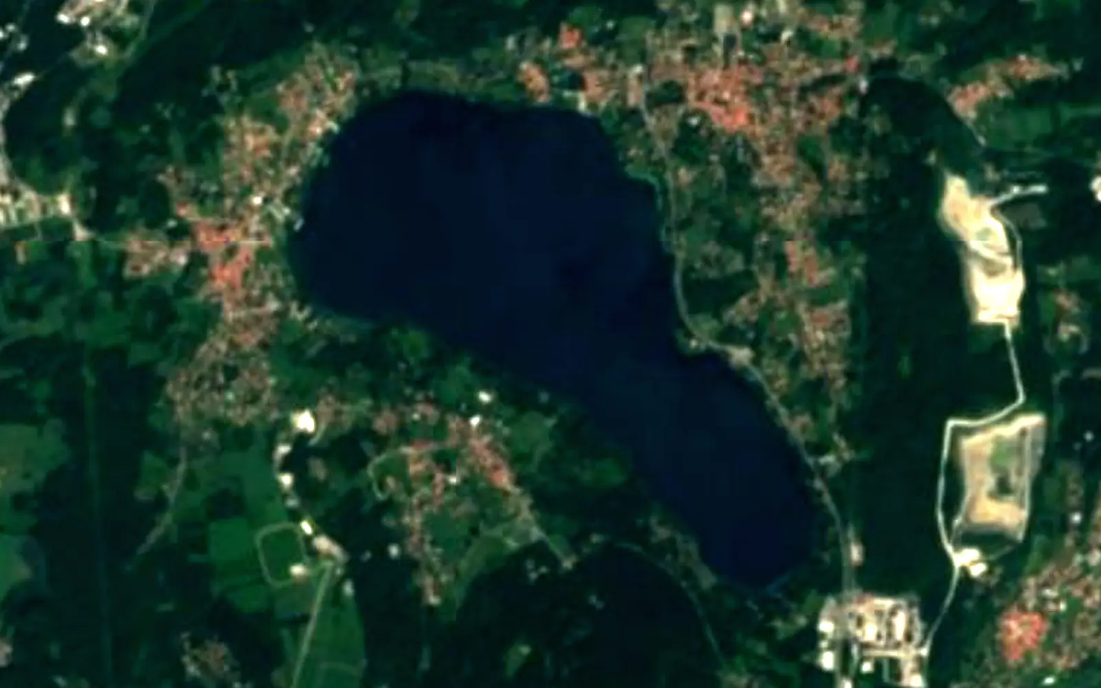 Lago di Monate seen from space (Sentinel-2)