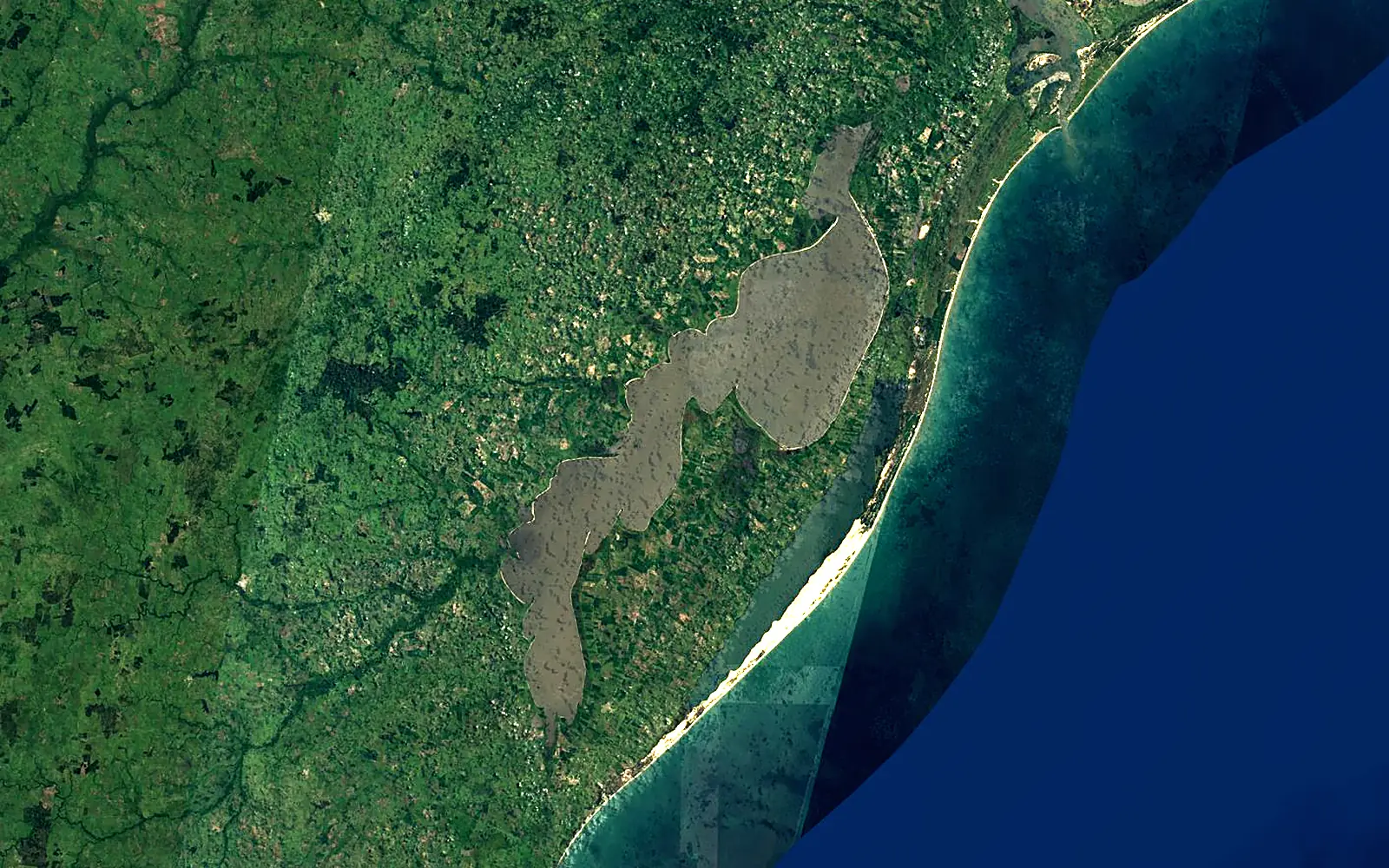 Lagoa Mirim seen from space (Sentinel-2)