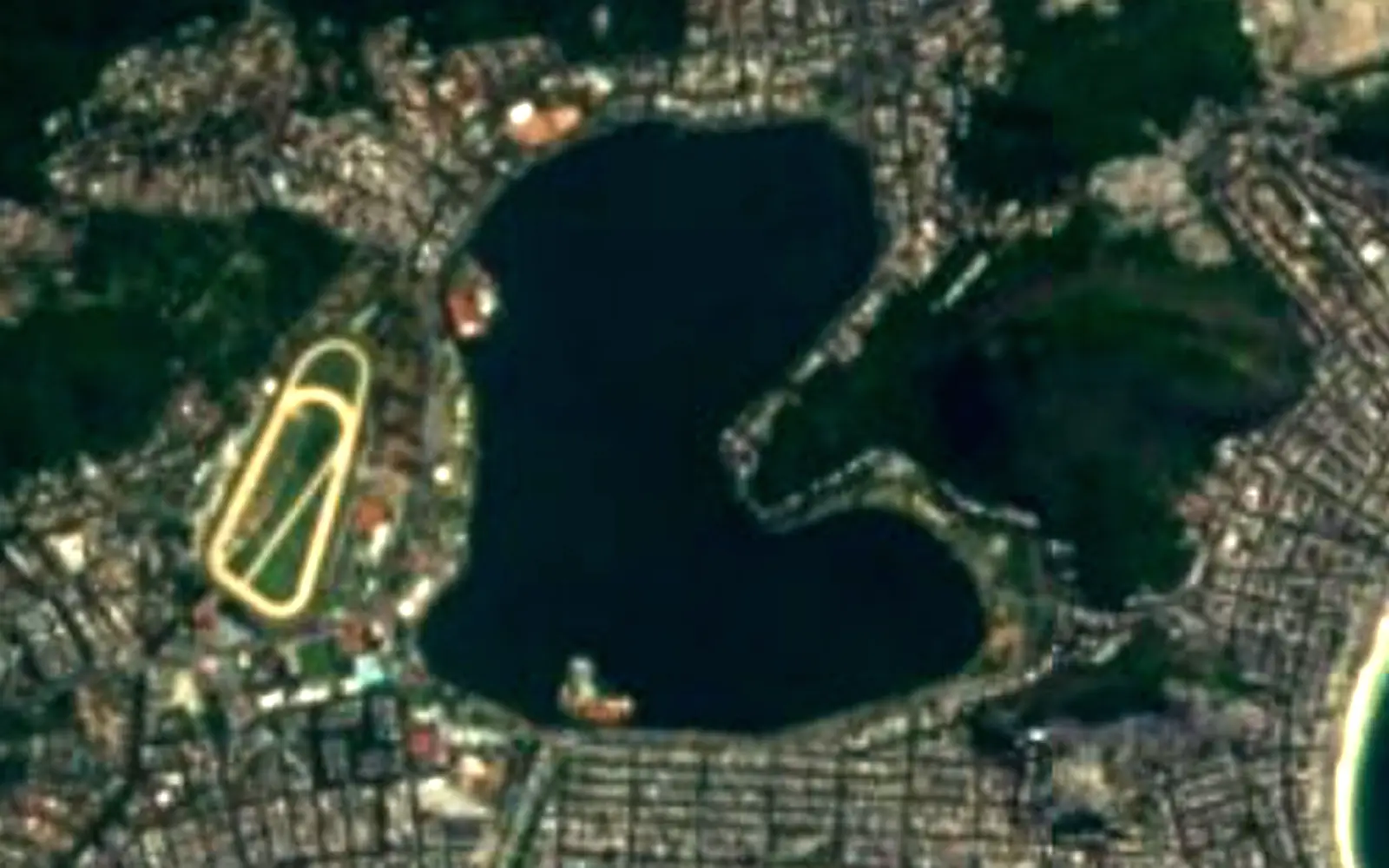 Lagoa Rodrigo de Freitas seen from space (Sentinel-2)