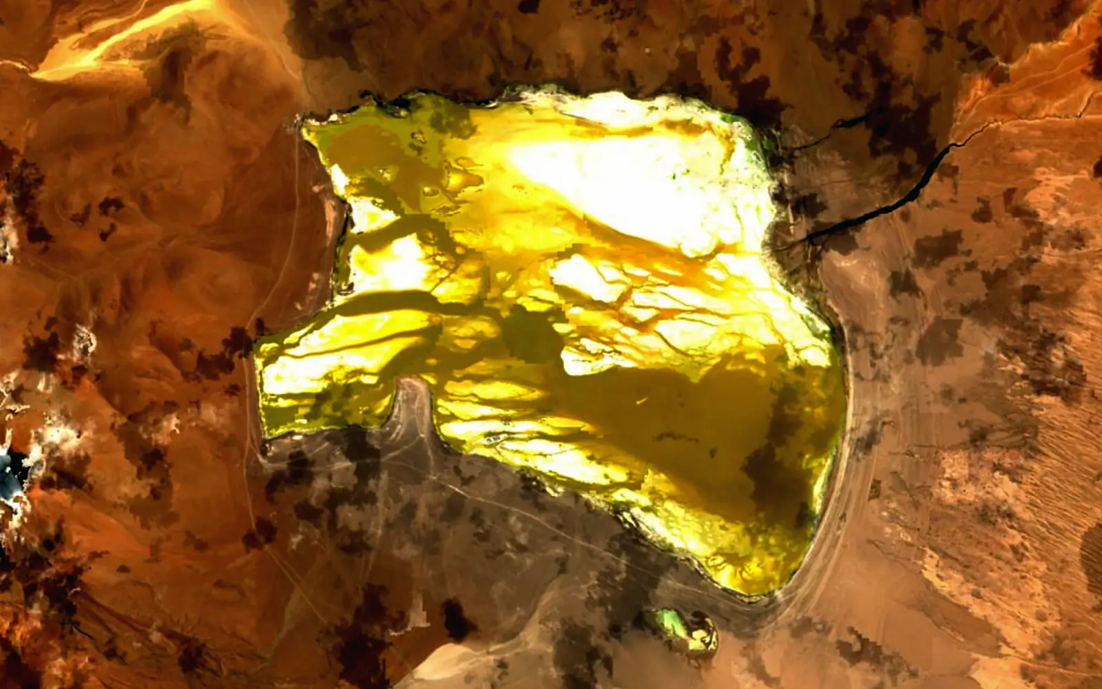 Laguna Colorada seen from space (Sentinel-2)