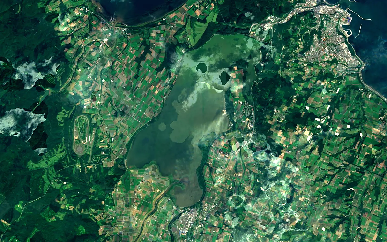 Lake Abashiri seen from space (Sentinel-2)
