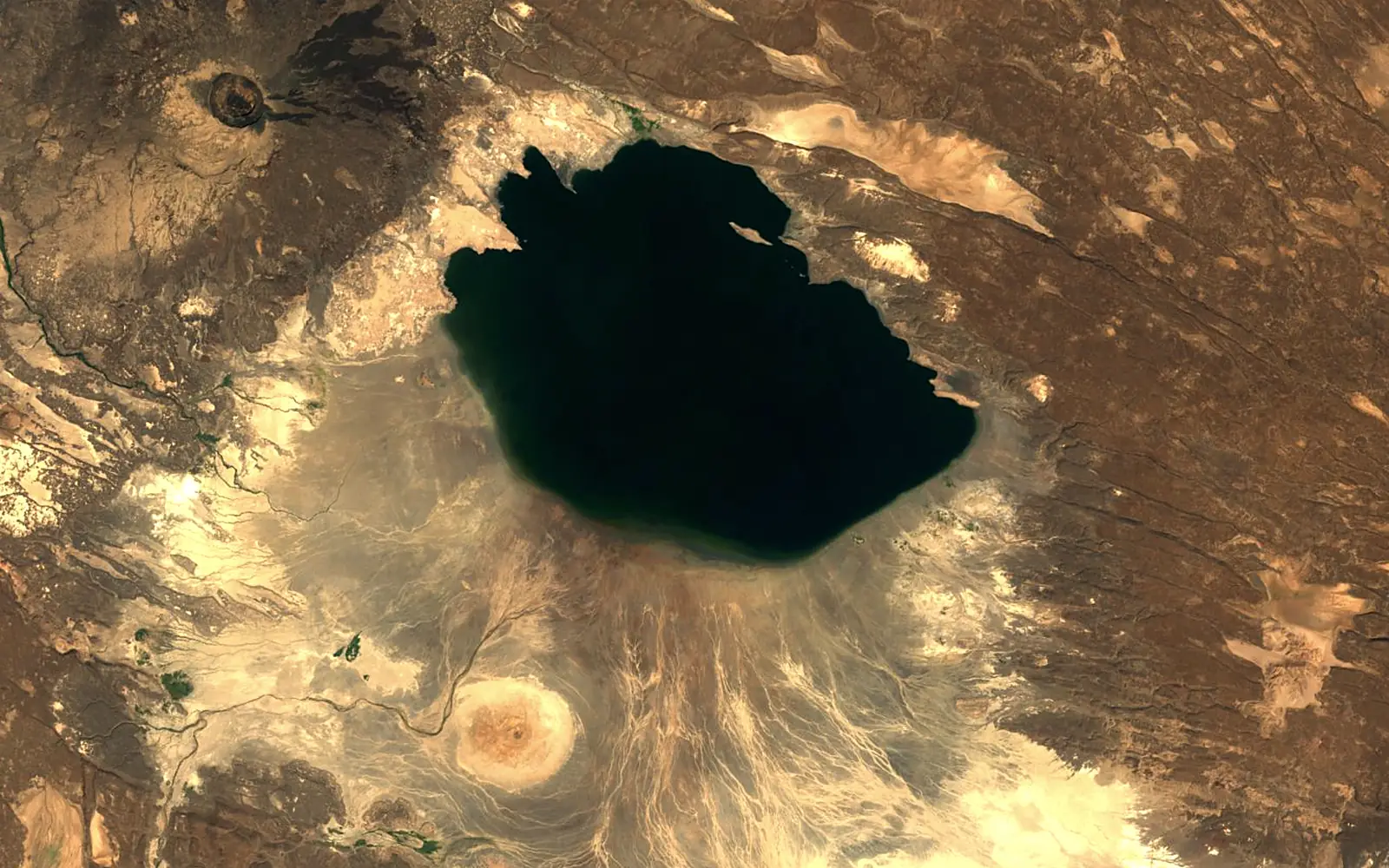 Lake Abbe seen from space (Sentinel-2)