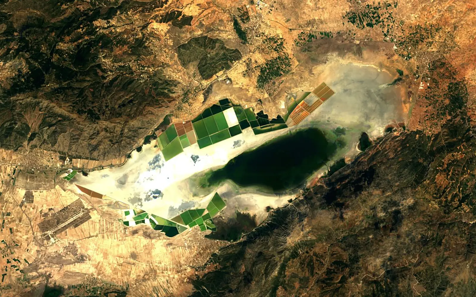 Lake Acıgöl seen from space (Sentinel-2)