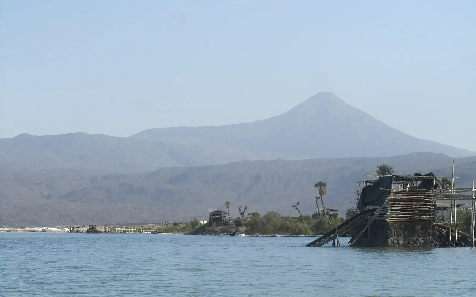 Afdera Volcano from lakeshore