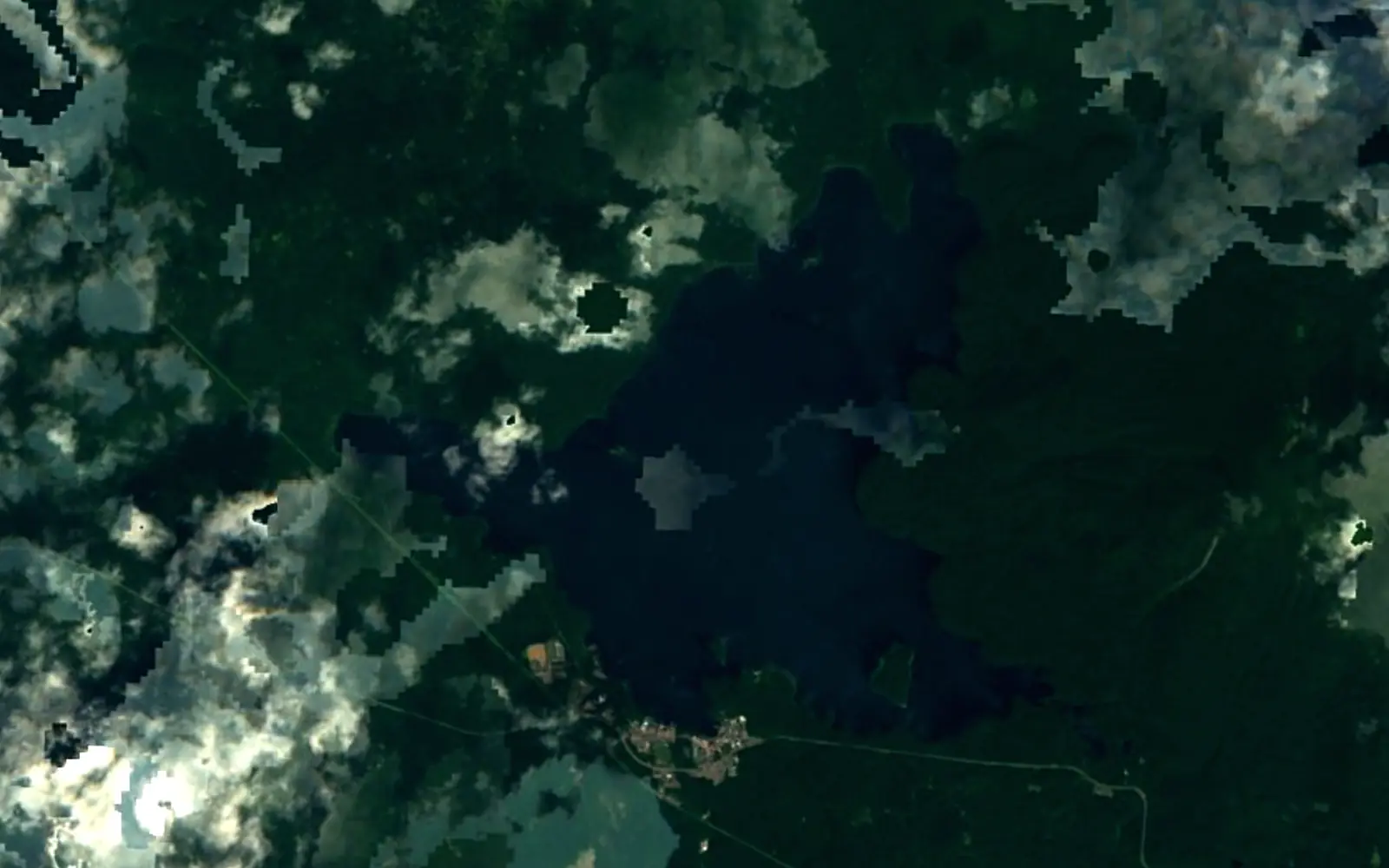 Lake Akan seen from space (Sentinel-2)