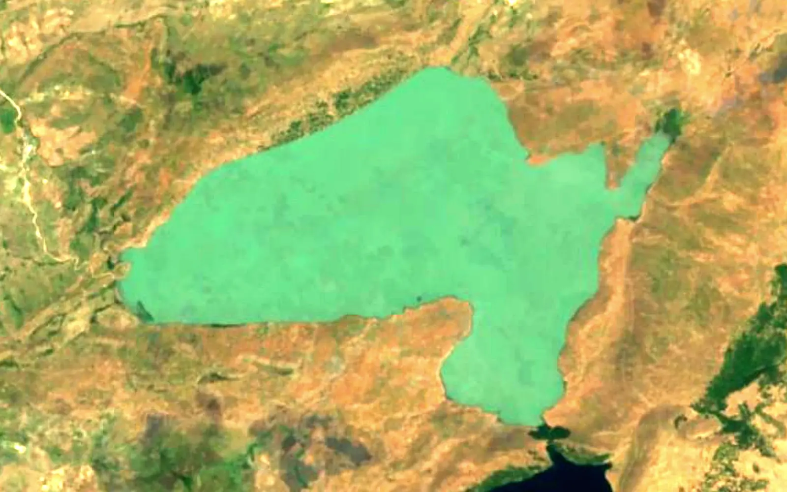Lake Akdoğan seen from space (Sentinel-2)