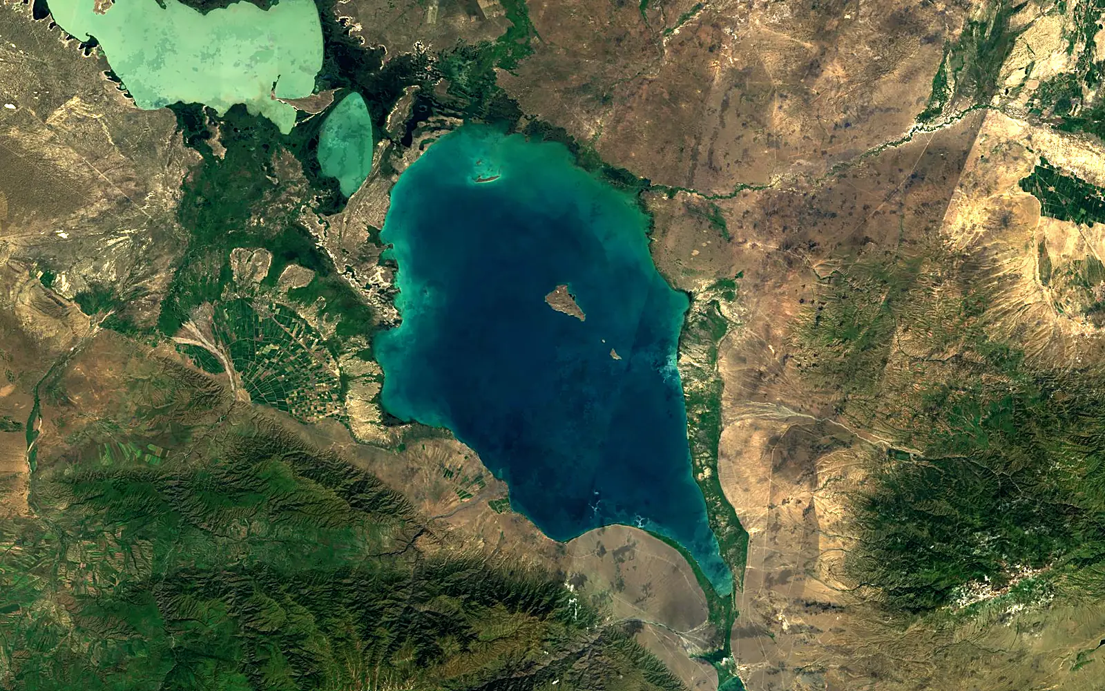 Lake Alakol seen from space (Sentinel-2)