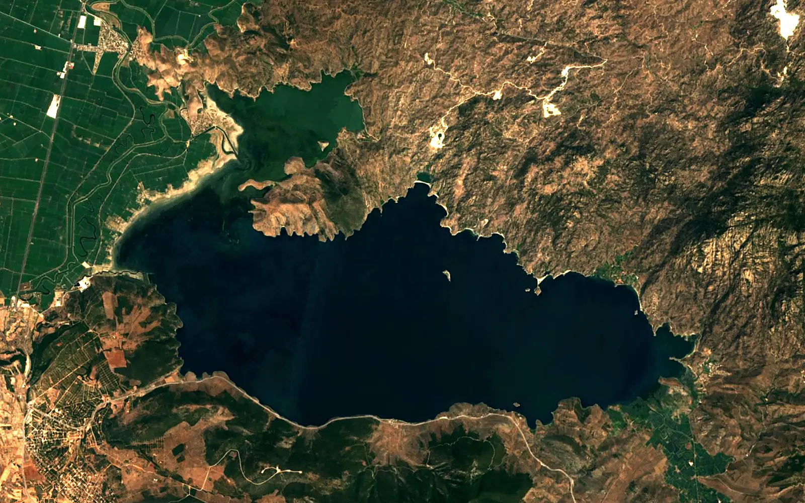 Lake Bafa seen from space (Sentinel-2)