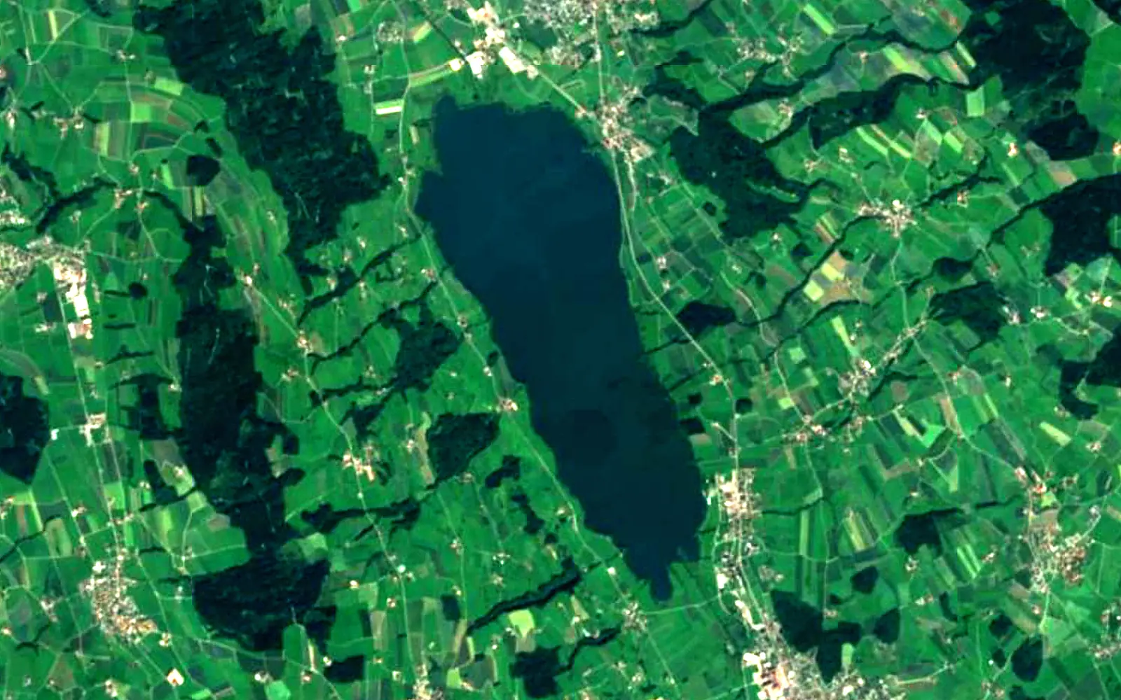 Lake Baldegg seen from space (Sentinel-2)