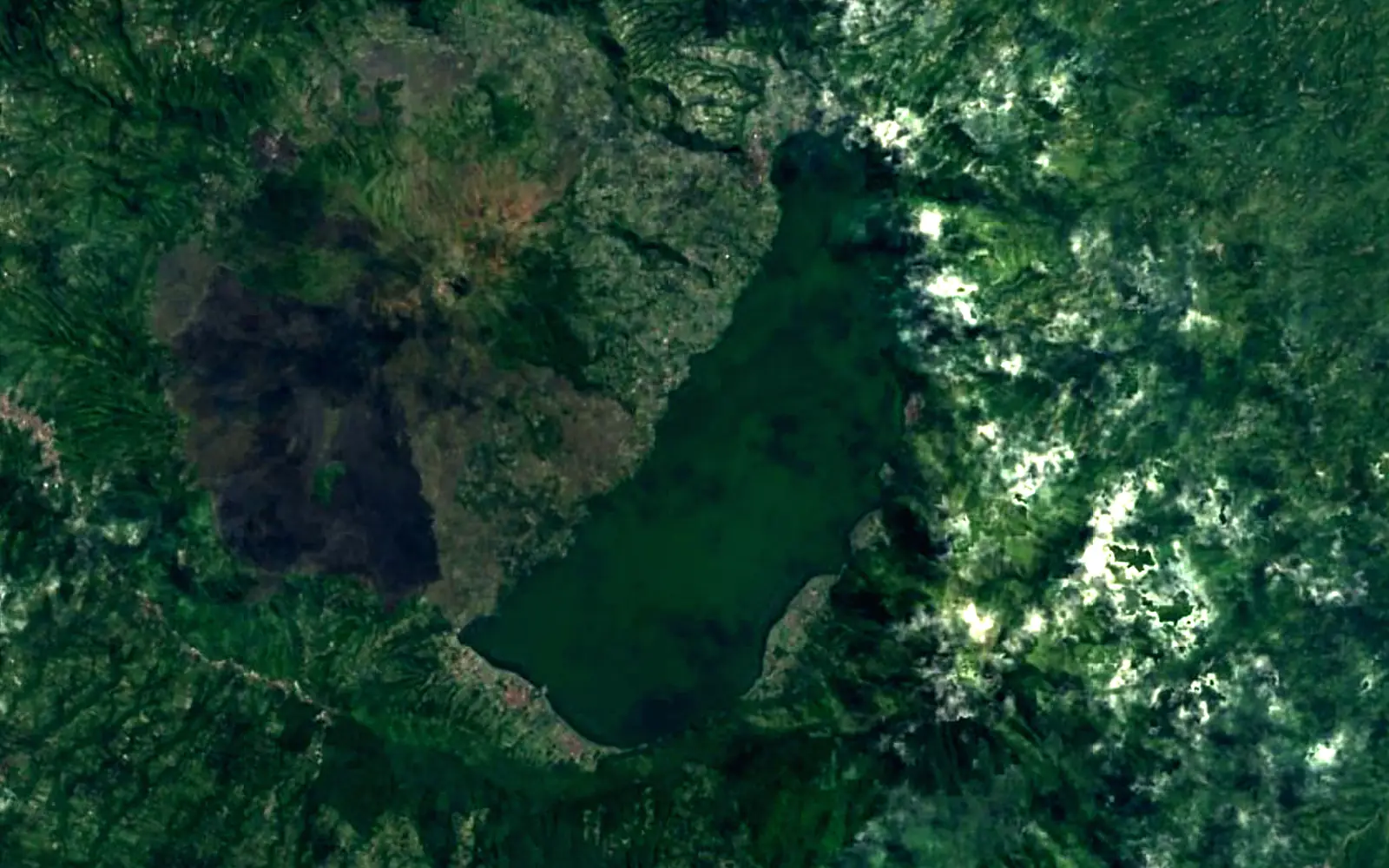 Lake Batur seen from space (Sentinel-2)