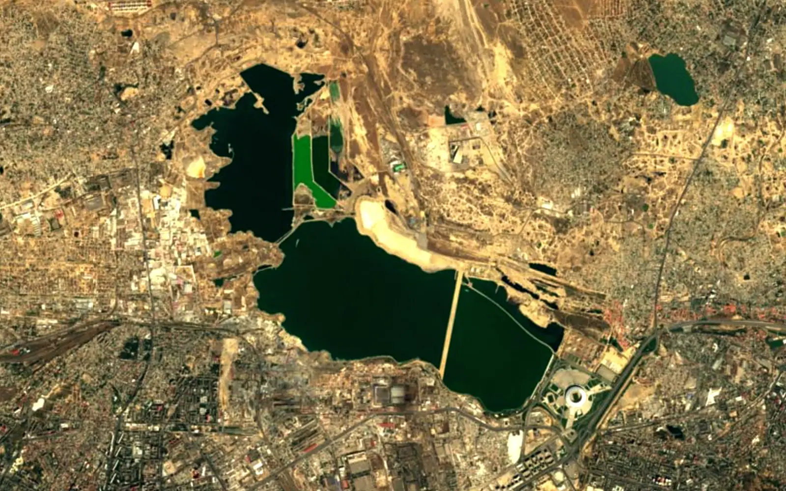 Lake Boyukshor seen from space (Sentinel-2)