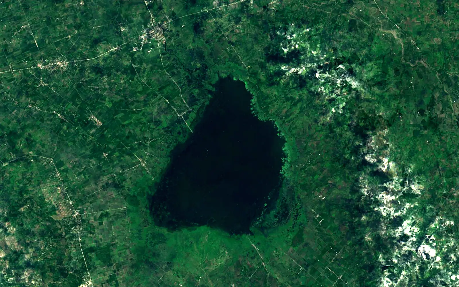 Lake Buluan seen from space (Sentinel-2)