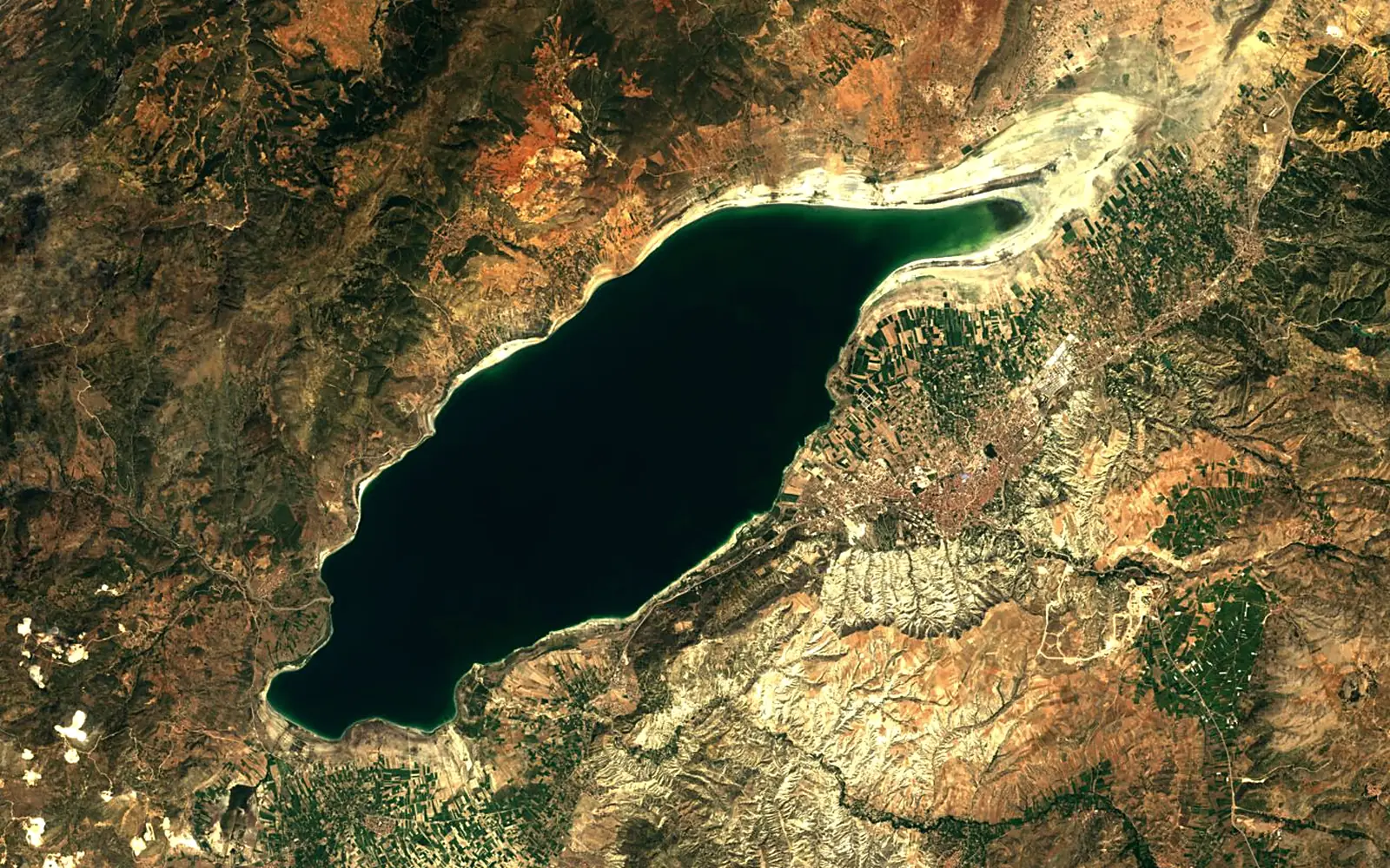 Lake Burdur seen from space (Sentinel-2)