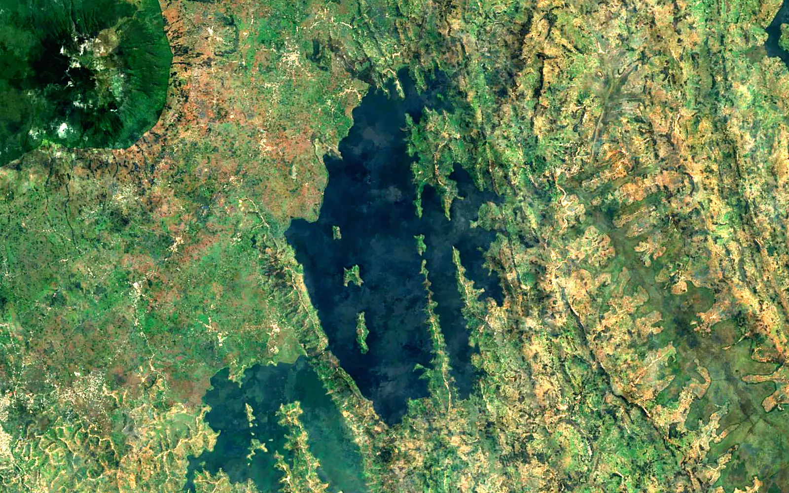 Lake Burera seen from space (Sentinel-2)