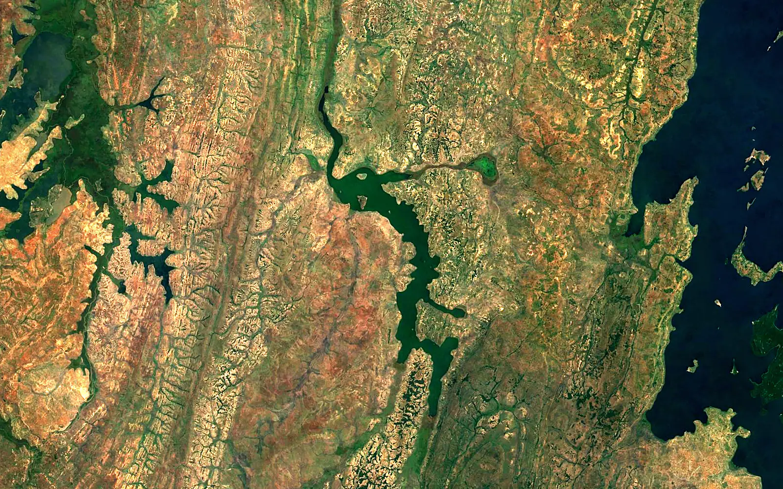 Lake Burigi seen from space (Sentinel-2)