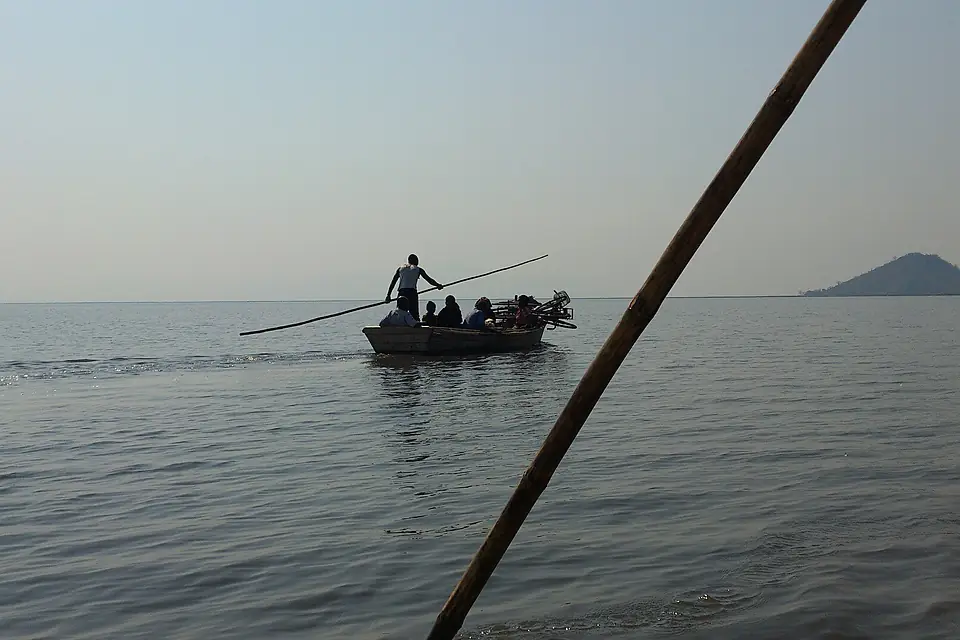 Punter on Lake Chilwa, Malawi