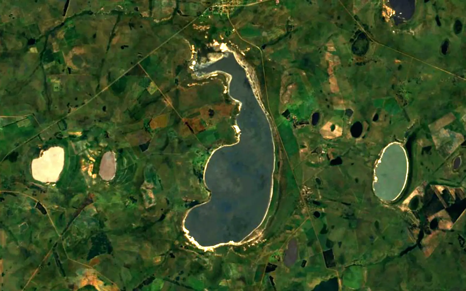 Lake Chrissie seen from space (Sentinel-2)