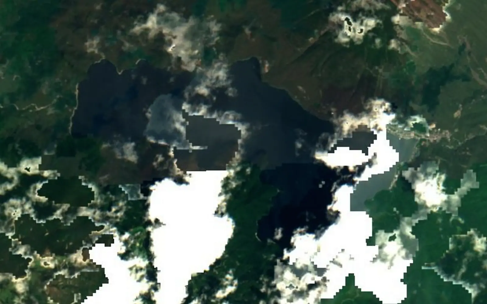Lake Chūzenji seen from space (Sentinel-2)