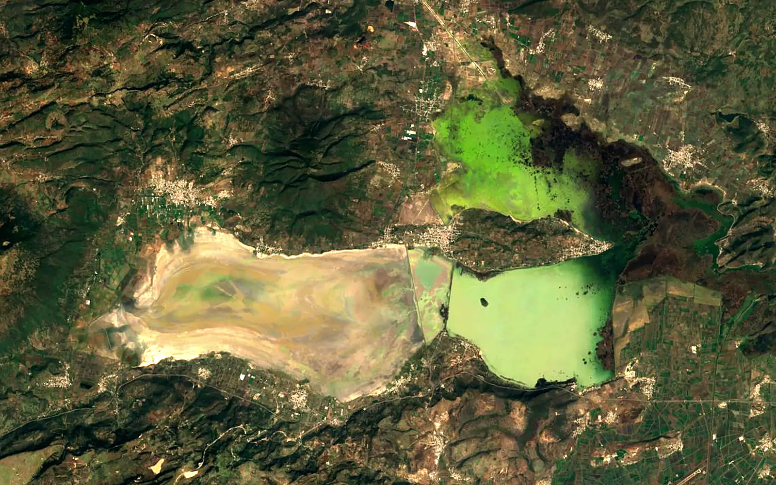 Lake Cuitzeo seen from space (Sentinel-2)