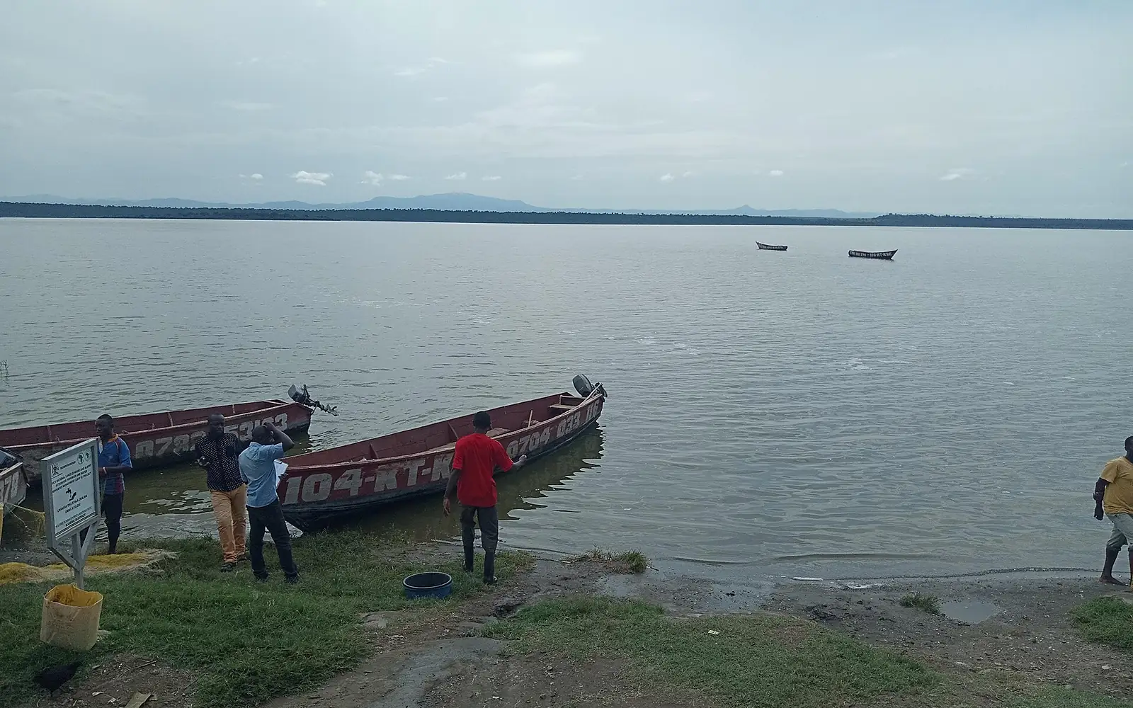 Fishermen on Lake Edward