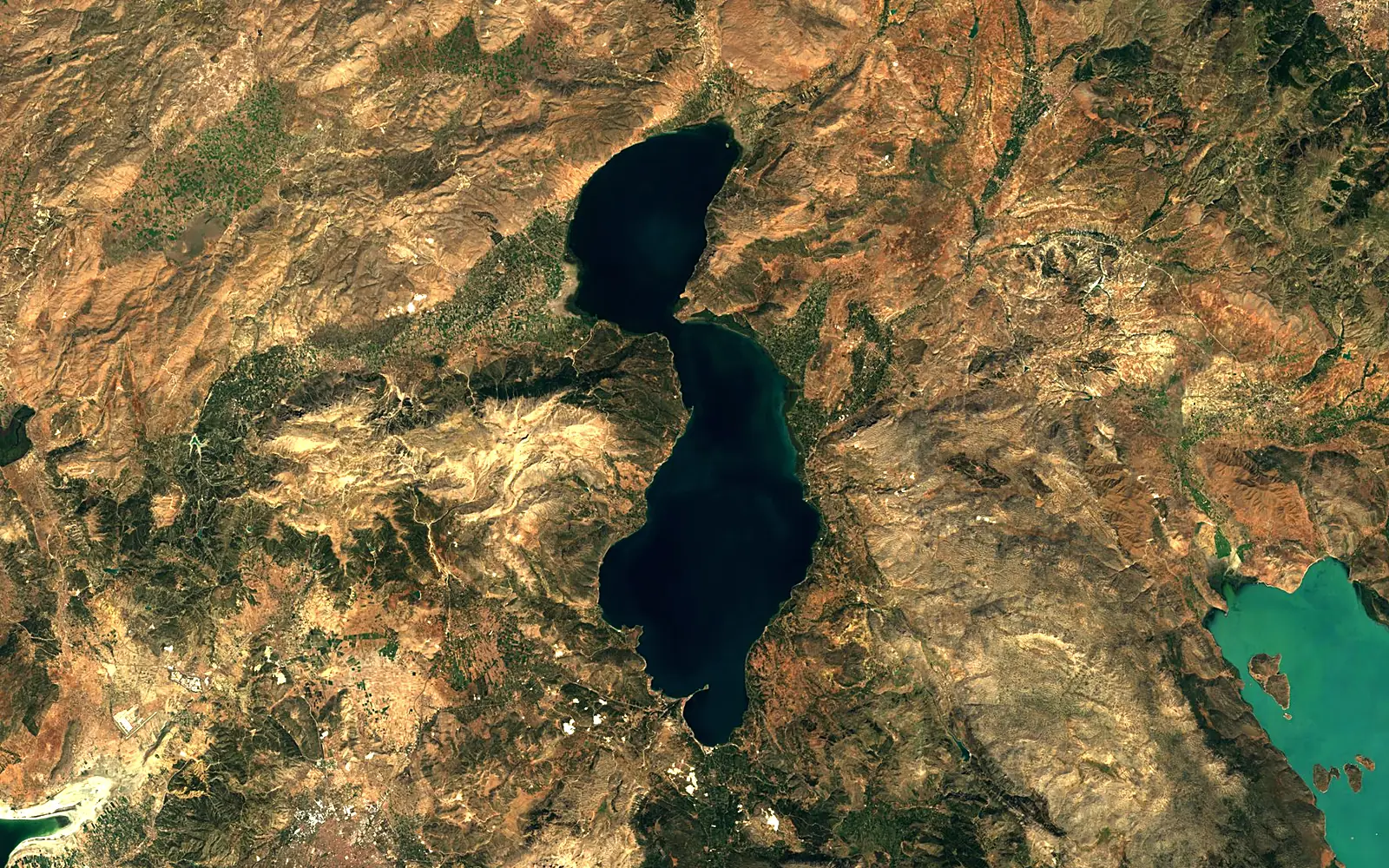 Lake Eğirdir seen from space (Sentinel-2)