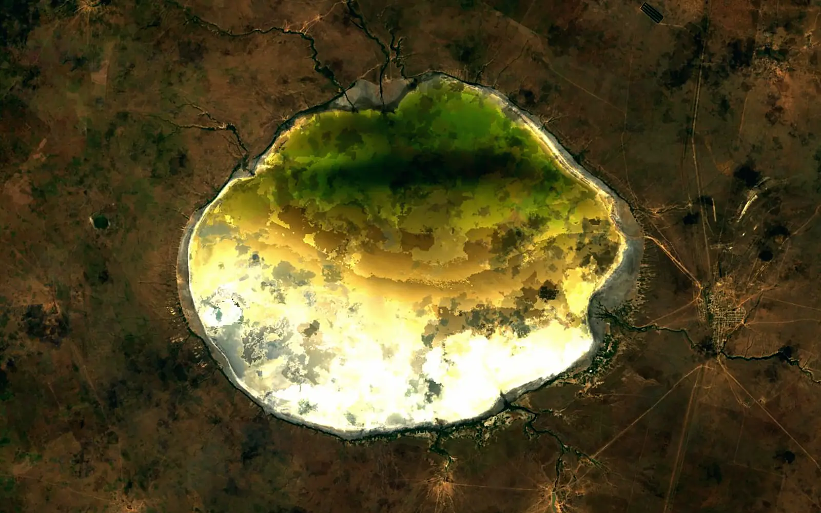 Lake Elton seen from space (Sentinel-2)