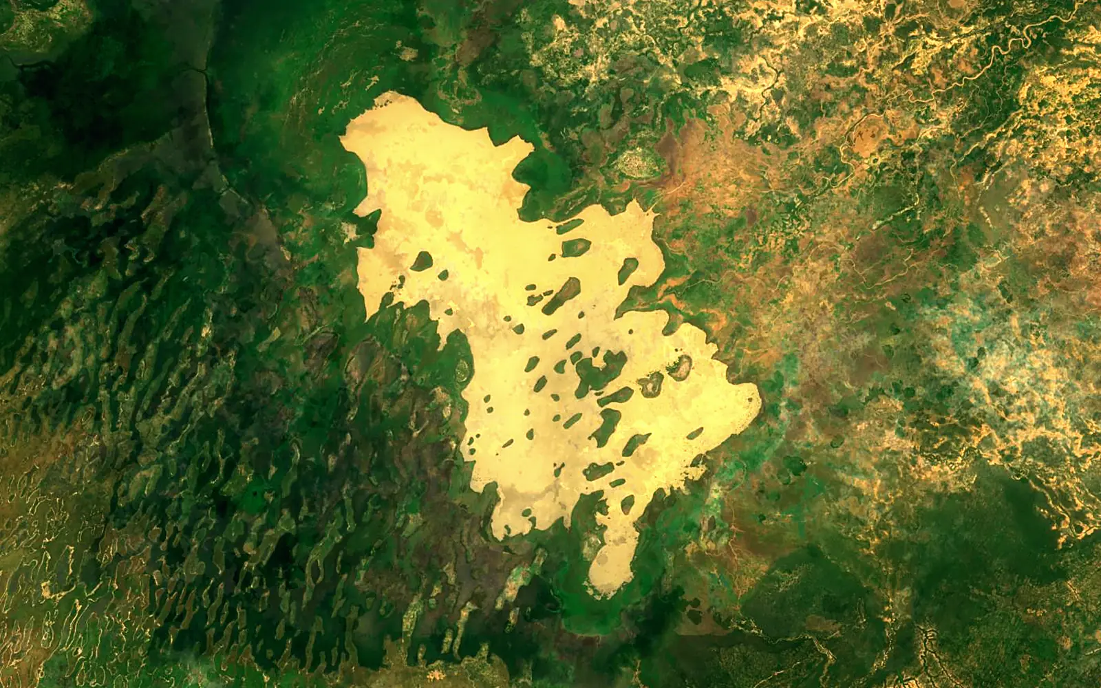 Lake Fitri seen from space (Sentinel-2)