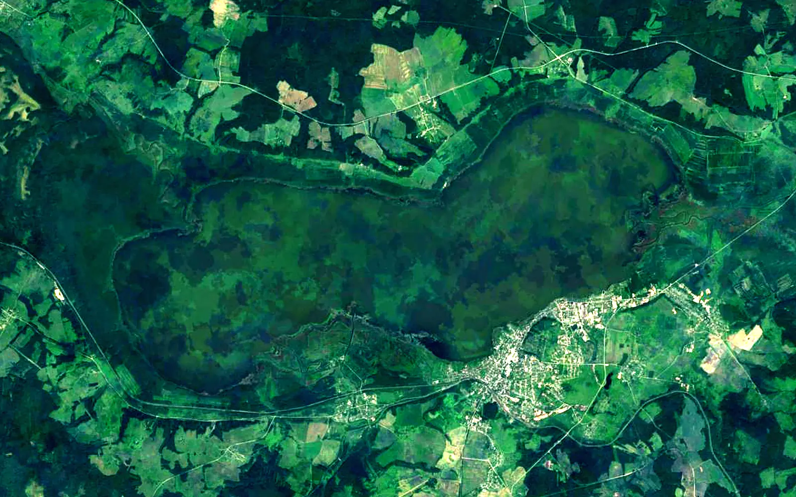Lake Galichskoe seen from space (Sentinel-2)