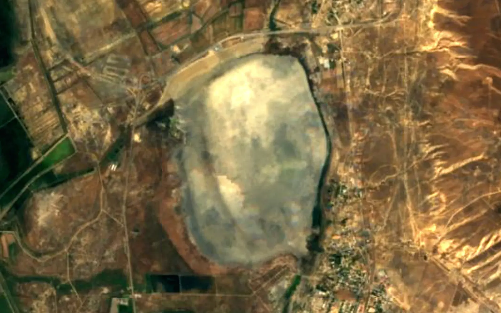 Lake Hajikabul seen from space (Sentinel-2)