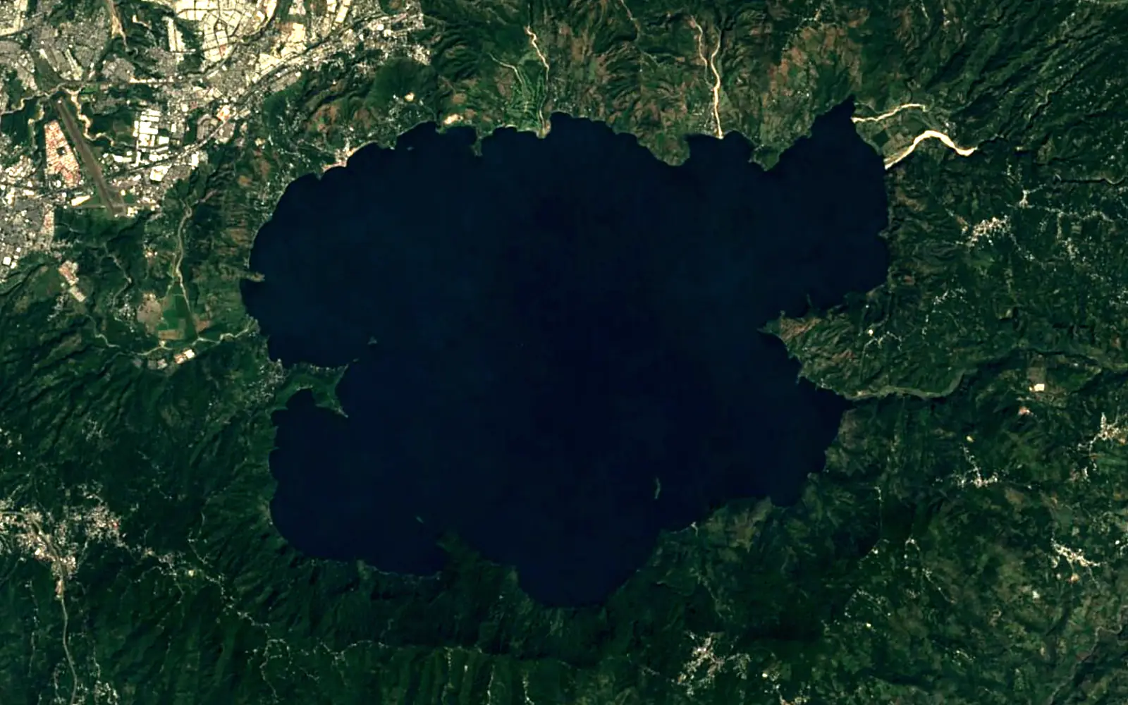 Lake Ilopango seen from space (Sentinel-2)