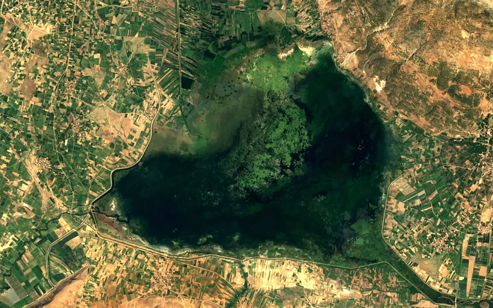 Lake Işıklı seen from space (Sentinel-2)