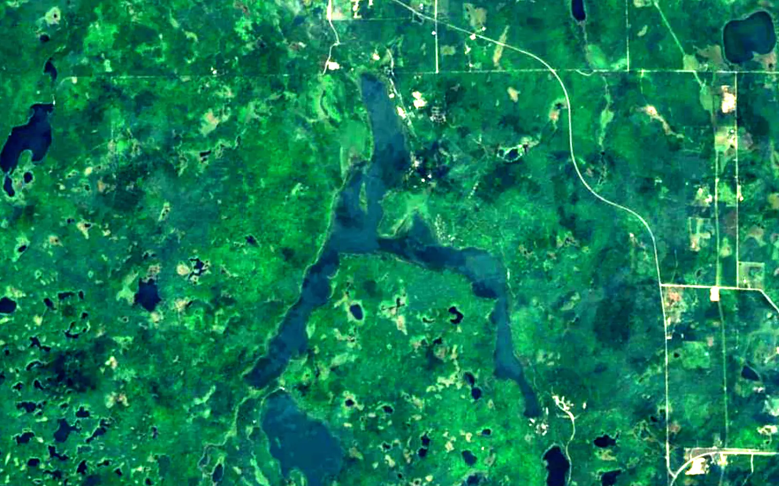 Lake Itasca seen from space (Sentinel-2)