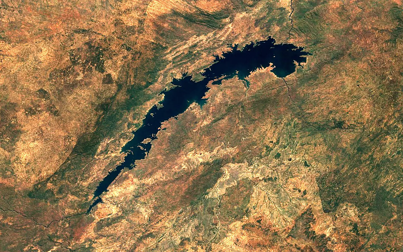 Lake Kariba seen from space (Sentinel-2)