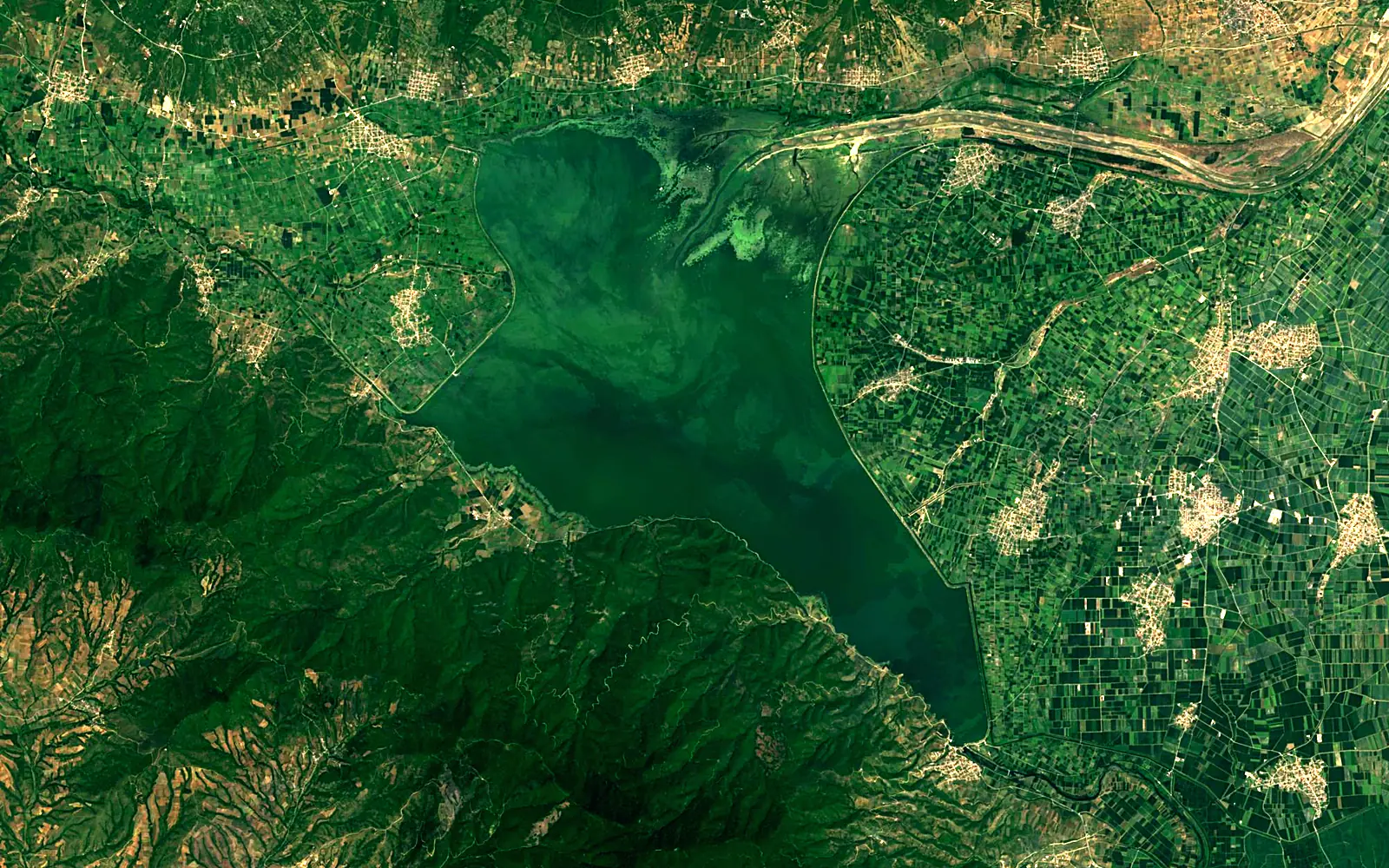 Lake Kerkini seen from space (Sentinel-2)