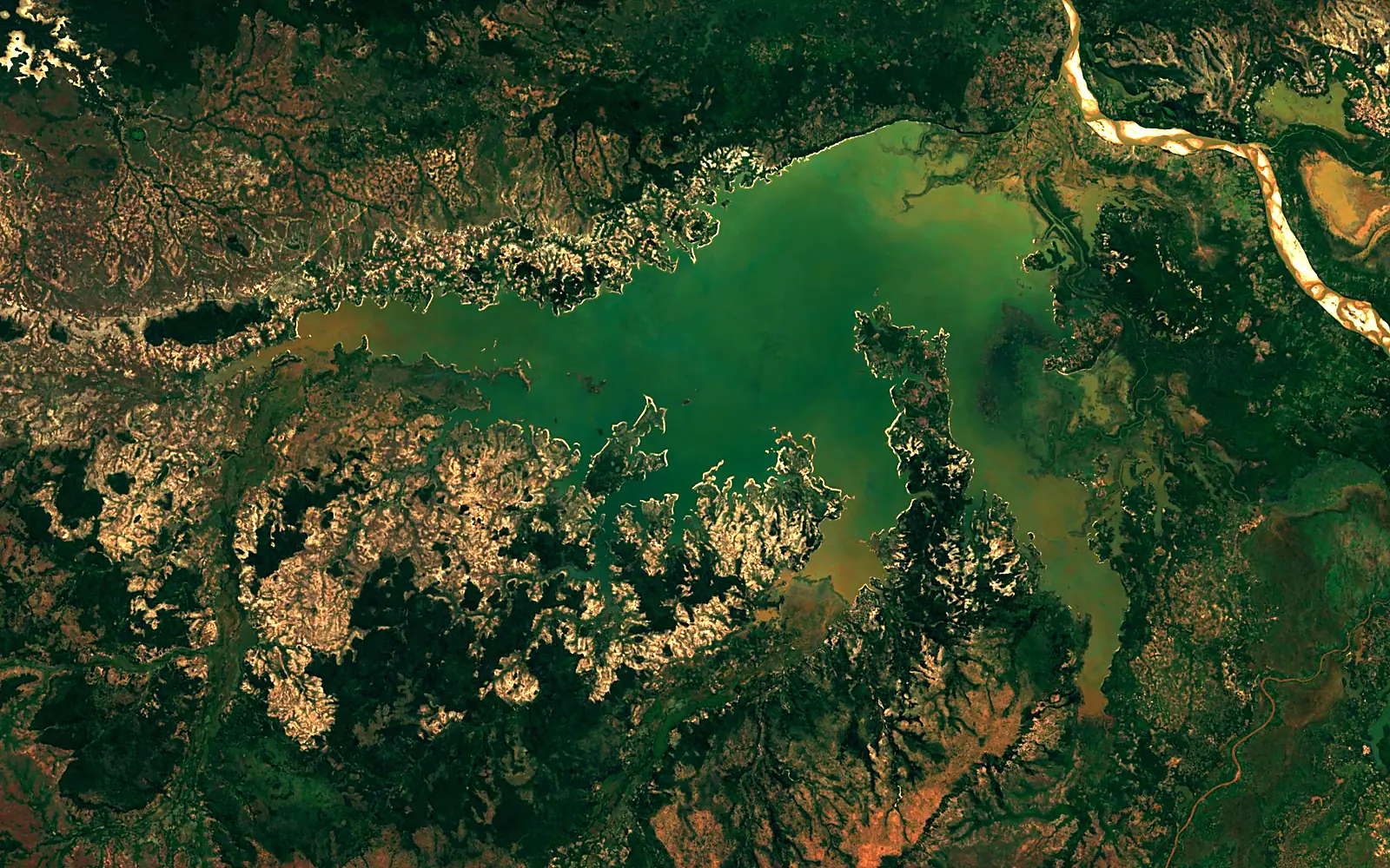 Lake Kinkony seen from space (Sentinel-2)